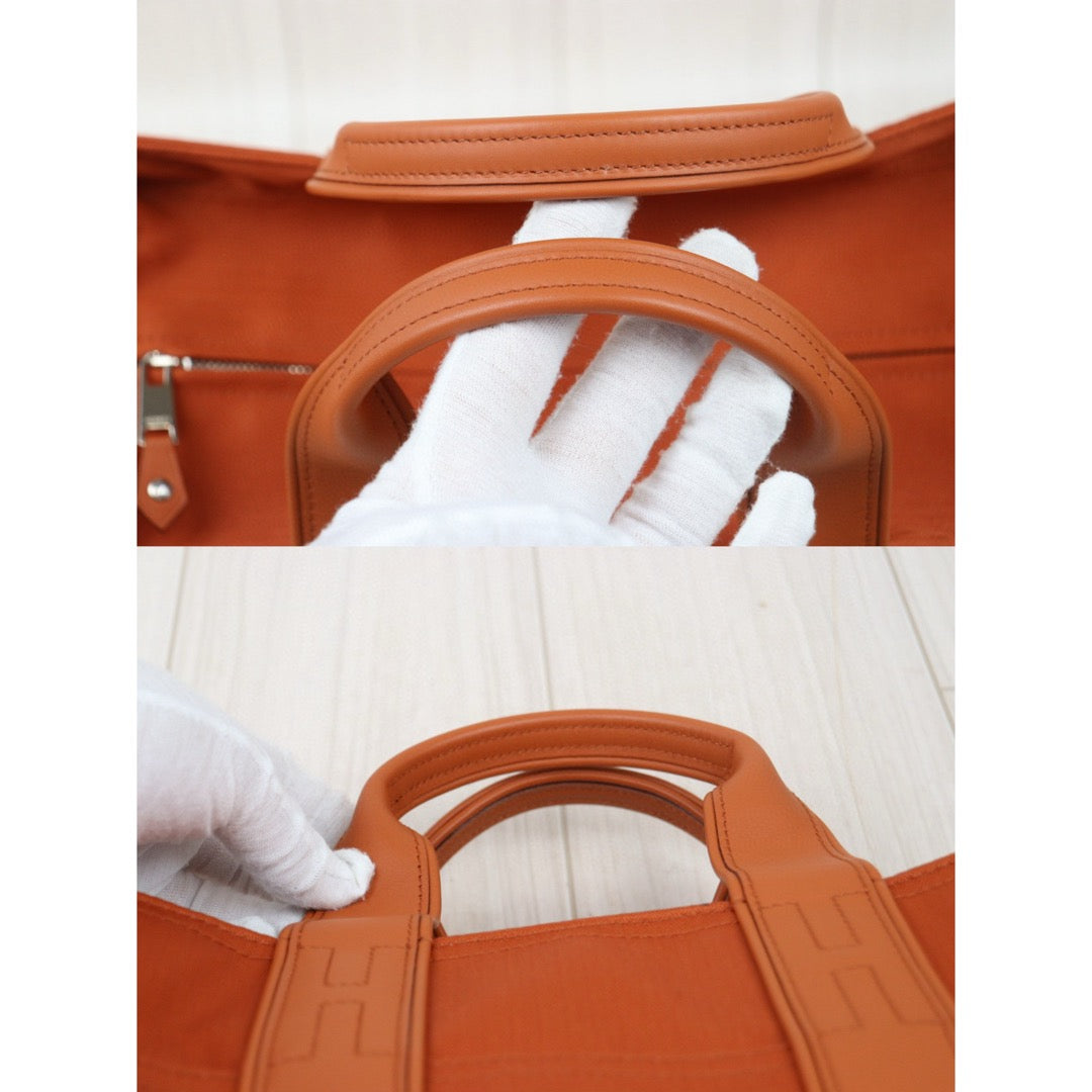 Very Good ( Rank A)｜ HERMES Acapulco Canvas Orange HandBag ｜P24120211