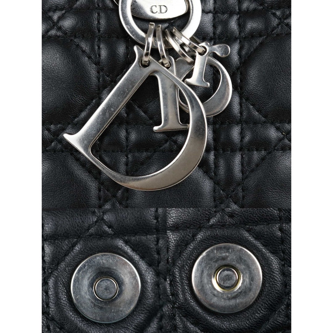 Include Entrupy Certificate of Authenticity｜Good ( Rank AB)｜  Dior Lamb Skin Large Lady Dior Tote Bag Black ｜S26053001