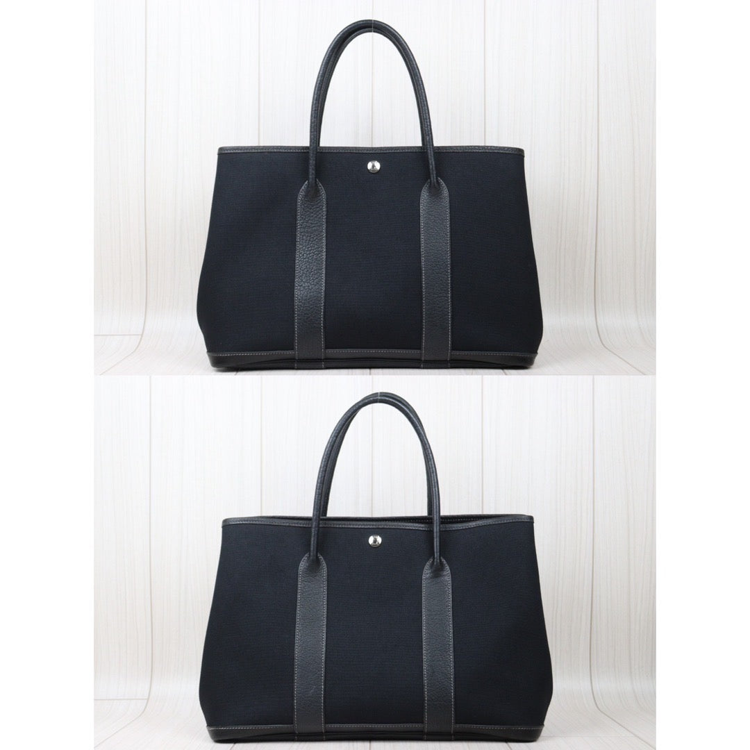 Rank A｜ HERMES Garden Party PM ◽︎G Stamp HandBag Black｜24053005