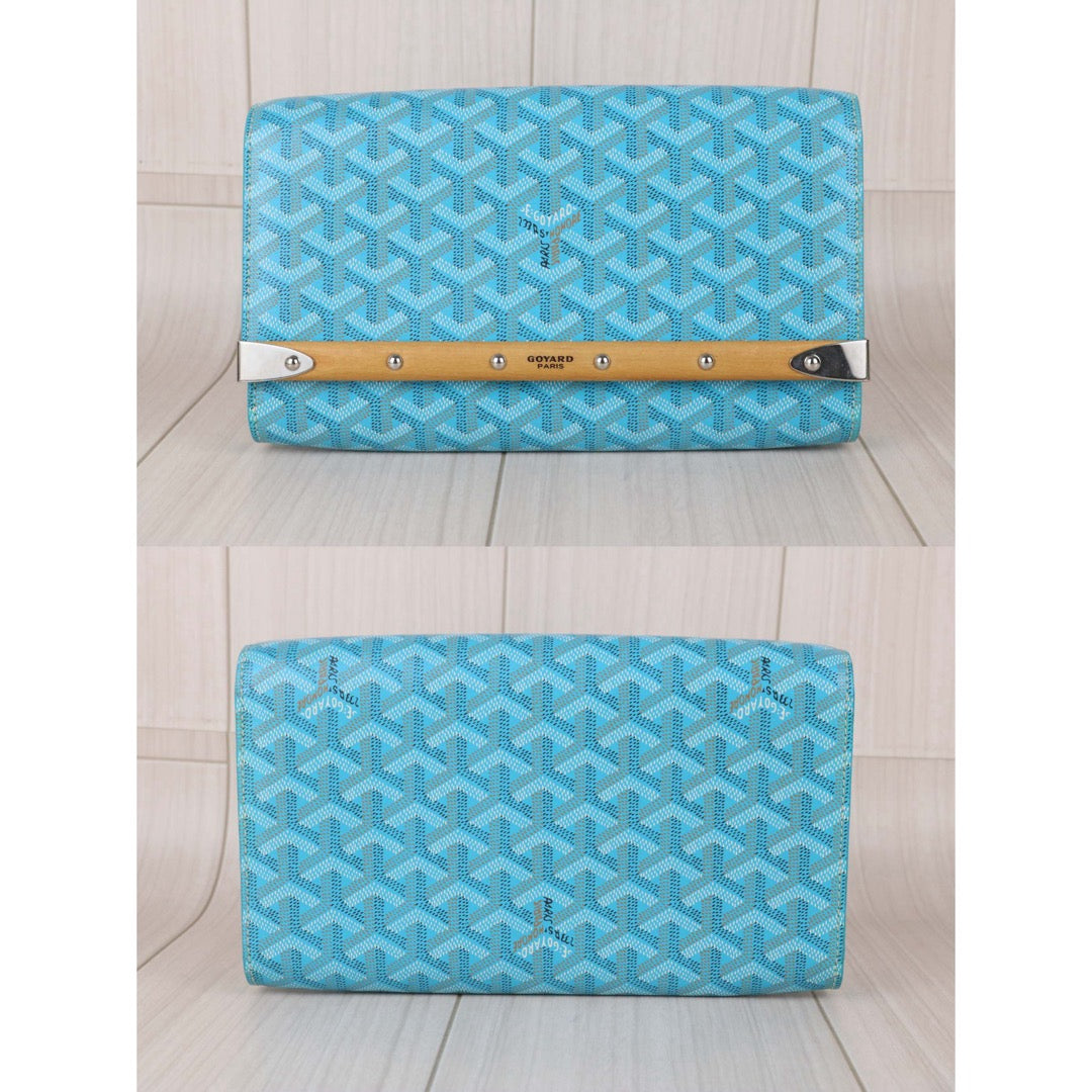 Include Entrupy Certificate of Authenticity｜Very Good ( Rank A) ｜ Goyard Monte-Carlo Blue WOC Shoulder Bag Limited Edition ｜X26051705