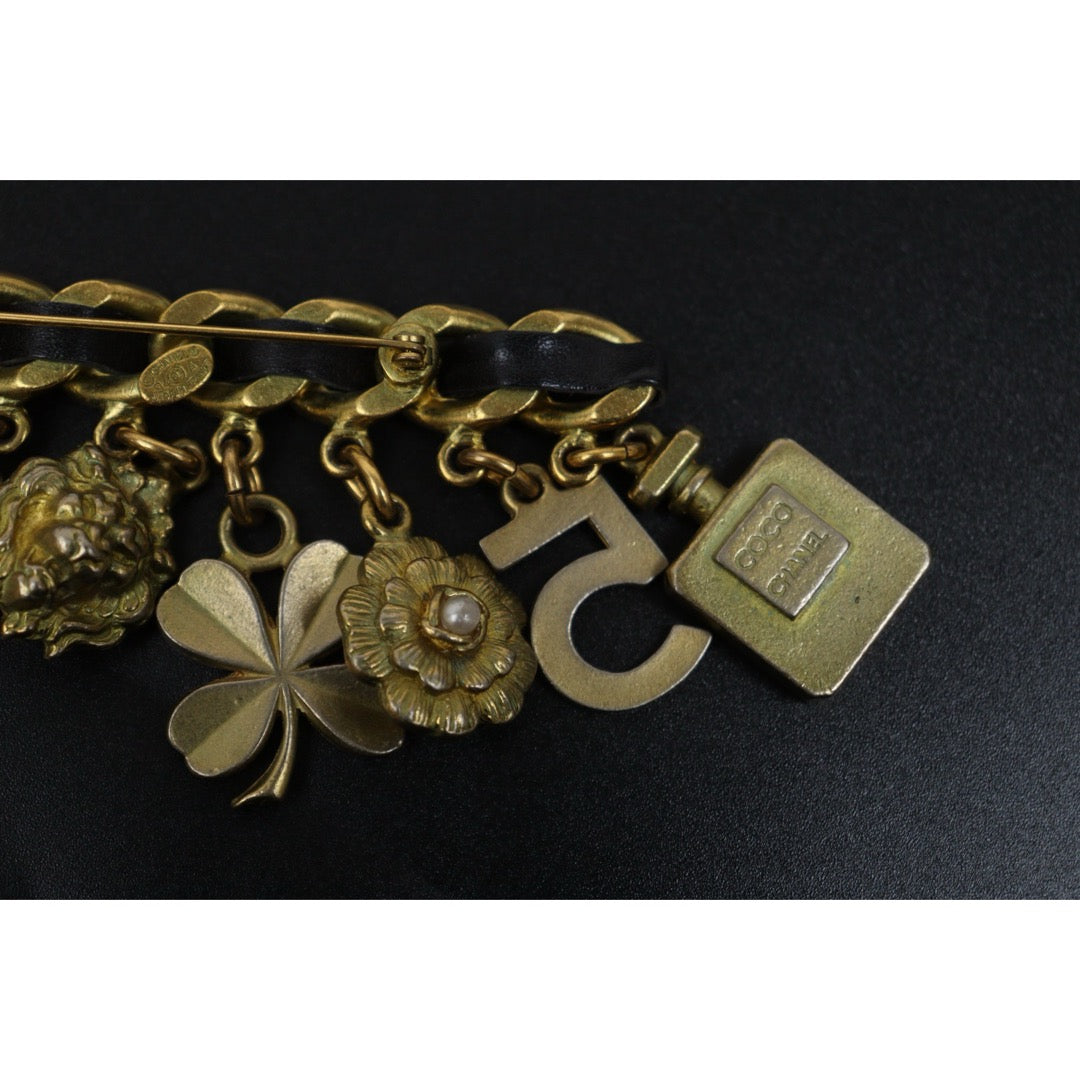 Include Authentic Detective Certificate of Authenticity｜Good ( Rank AB)｜ CHANEL Icon Chain Motif Vintage Classic Brooch ｜Y26040711