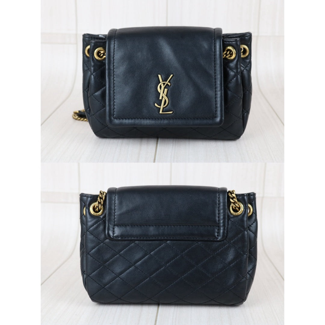 Include Entrupy Certificate of Authenticity｜Very Good ( Rank A)｜  Saint Laurent YSL Nolita Mini Shoulder Bag Black ｜S26042506