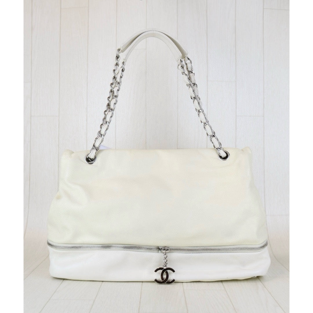 Very Good ( Rank A)｜ CHANEL  Lamb Skin Pearl White  Single Flap Shoulder Bag  Made In 2008～2009Year ｜S24102814