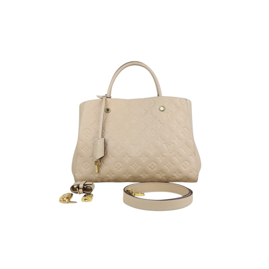 Very Good ( Rank A) ｜LV Monogram Montaigne BB Hand Bag Shoulder Bag Beige Pink｜W25062901