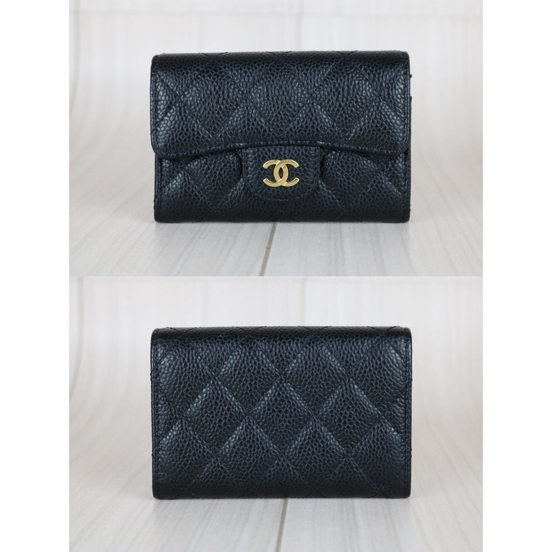 Very Good ( Rank A) ｜CHANEL Caviar Skin Leather Calf Leather  Card Holder Black Made In 2019 Year｜S24111502