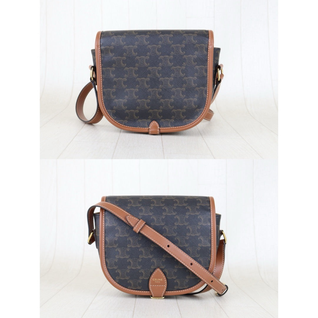Very Good ( Rank A) ｜ CELINE Macadam Triomphe Cross Body Shoulder Bag Current Model｜S25110313