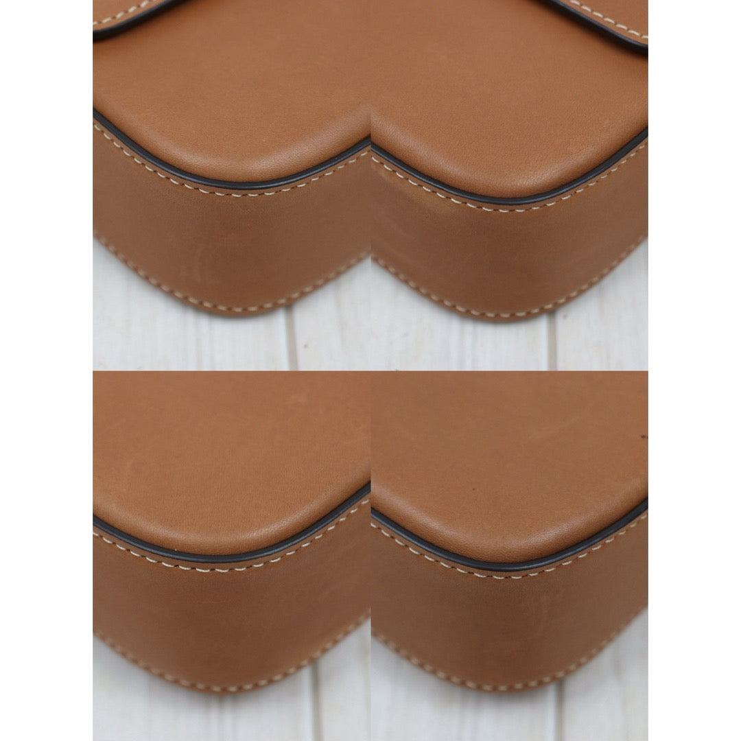Very Good ( Rank A)｜CELINE Calf Leather Triomphe Brown Shoulder Bag Golden Hardware｜26011309
