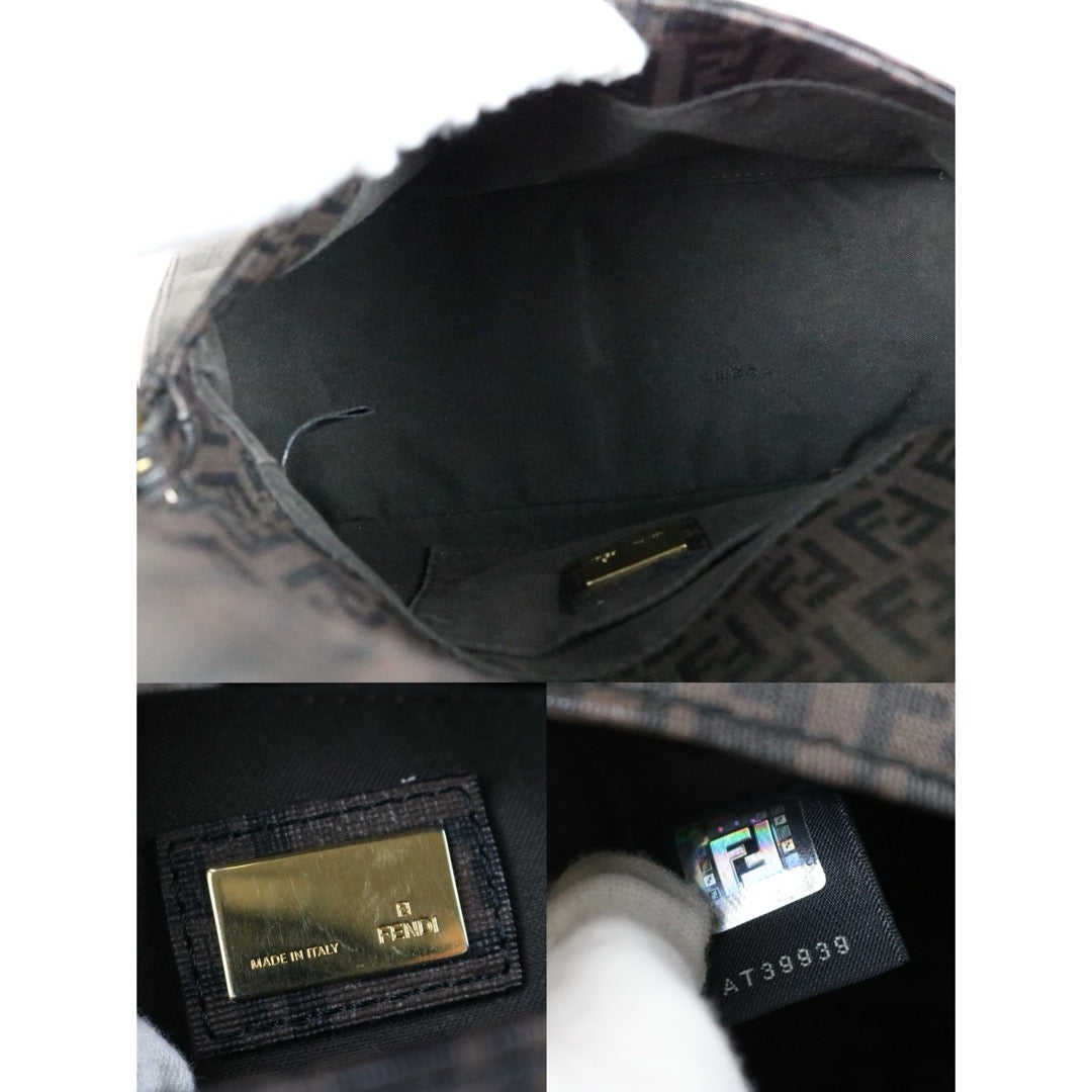 Include Entrupy Certificate of Authenticity｜Good ( Rank AB)｜ FENDI Zucca Mamma Baguette Shoulder Bag Brown｜S26073109