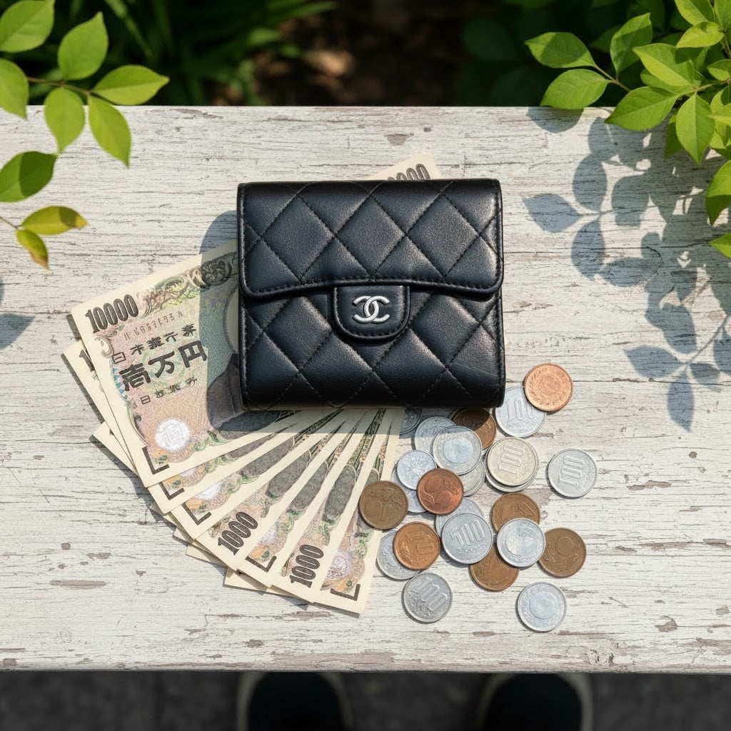 Include Entrupy Certificate of Authenticity｜Very Good ( Rank A)｜CHANEL Lamb Skin Black Wallet Made In 2017-2018Year｜S26052513