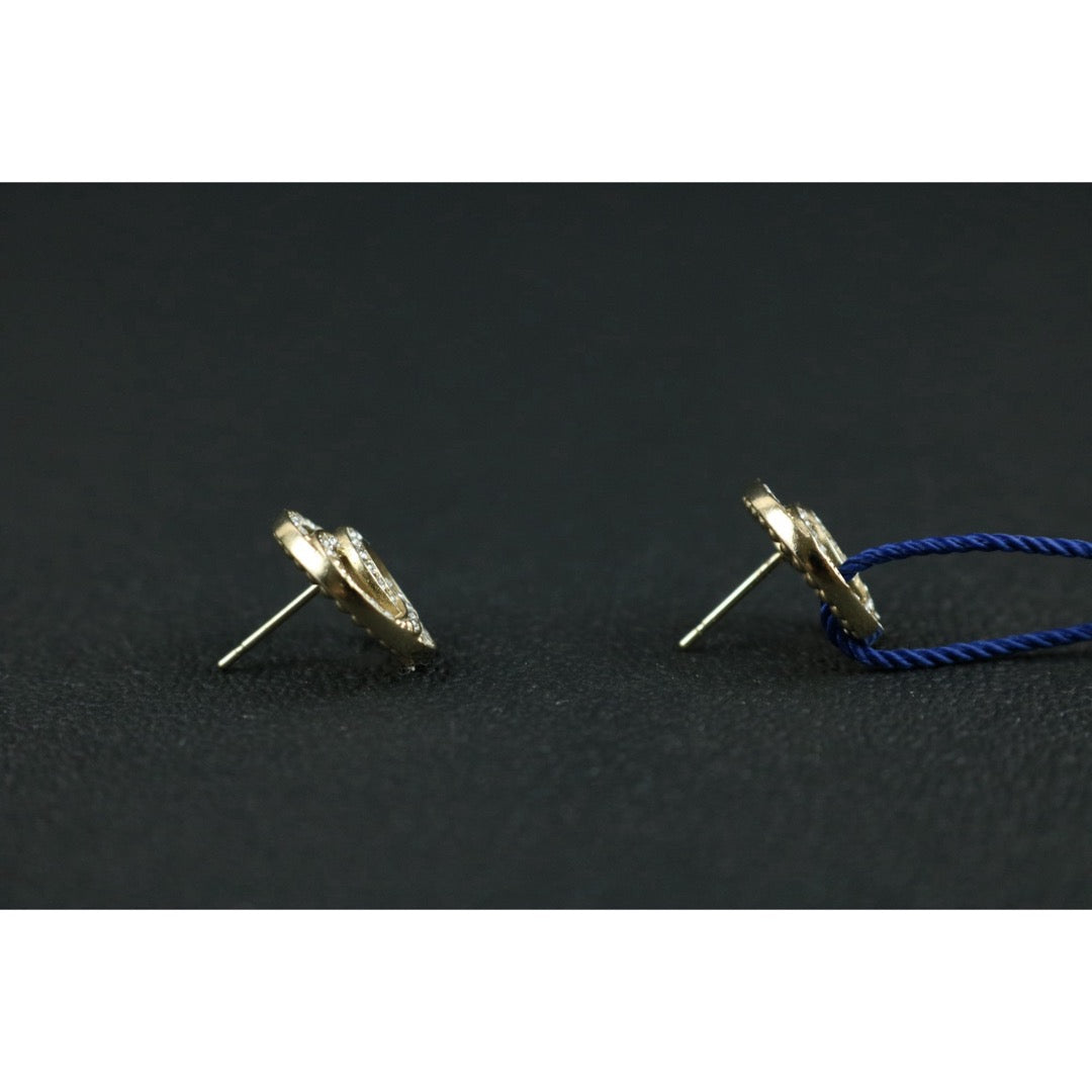 Include Authentic Detective Certificate of Authenticity｜Very Good ( Rank A) ｜CHANEL A19C COCO Mark Circlet Rhinestone Earrings Made In 2019Year｜S26070201