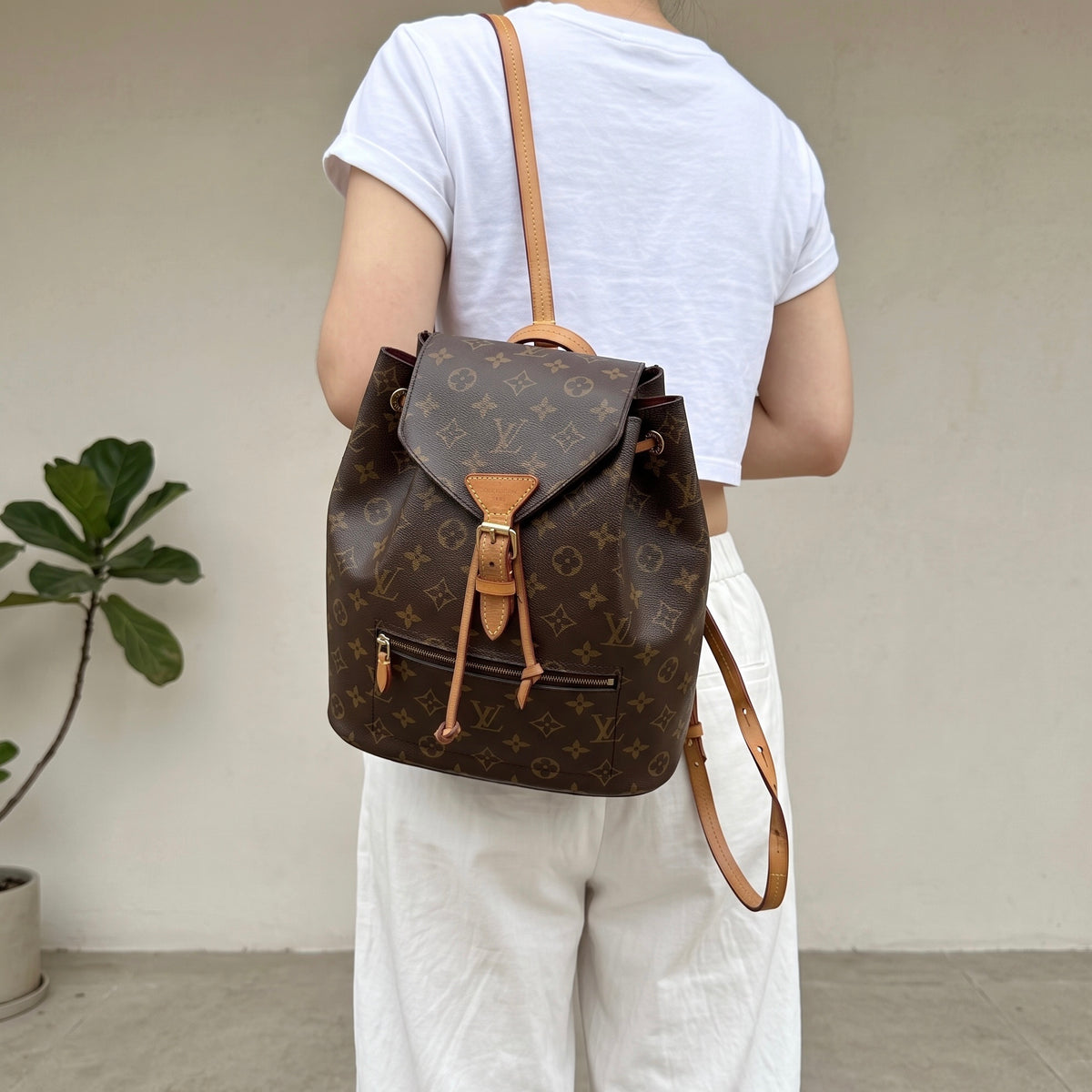 Include Entrupy Certificate of Authenticity｜Good ( Rank AB)｜ Louis Vuitton Monogram Montsouris  Backpack｜26080102