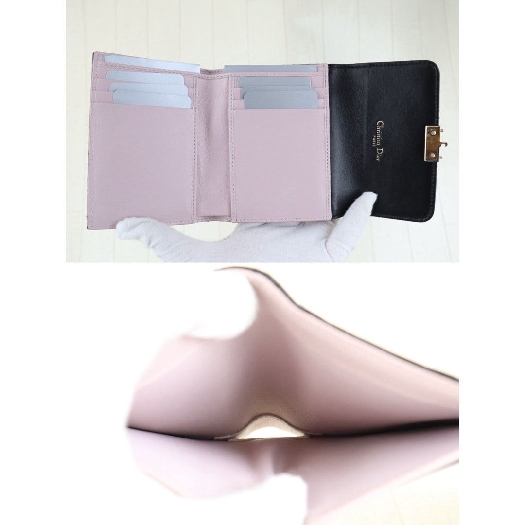 Excellent（Rank SA）｜ Dior Lady Dior Lamb Skin Black Wallet｜S26022618