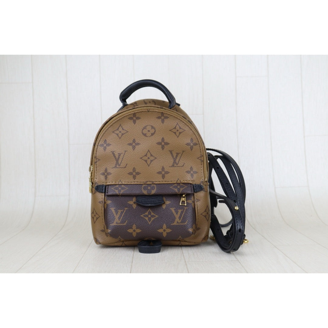 Include Entrupy Certificate of Authenticity｜Very Good ( Rank A) ｜  Louis Vuitton Monogram Coated Canvas Mini Palm Springs Backpack IC Chips Model｜S26040106