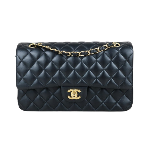 Include Entrupy Certificate of Authenticity｜Very Good ( Rank A)｜ CHANEL Lamb Skin Matrasse Chain Double Flap 25 Shoulder Bag  Black Made In 2018-2019Year｜S26101201