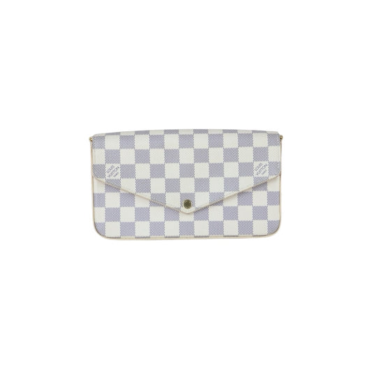 Very Good ( Rank A)｜LV Damier Azur Pochette Felicie Shoulder Bag IC Chips Model ｜S25070203