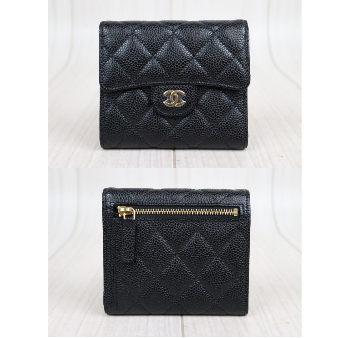 Rank S｜Chanel Caviar Skin Black Wallet｜23112704