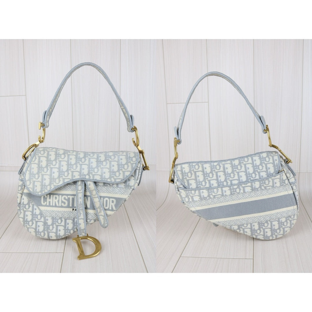 Good ( Rank AB)｜Dior Trotter Saddle Obique Gray Shoulder Bag Medium｜S25110301