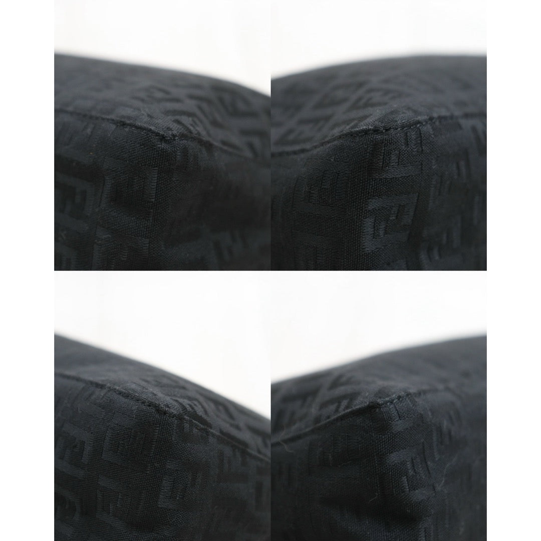 Include Entrupy Certificate of Authenticity｜Very Good ( Rank A)｜ FENDI  Zucca Mamma Canvas Bucket Hand Bag Black ｜26100103