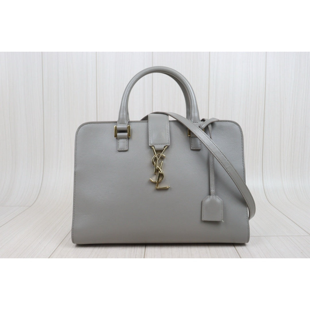 Very Good ( Rank A)｜  Saint Laurent YSL Skin Calf Leather cabas Hand Bag Grey ｜P25101304