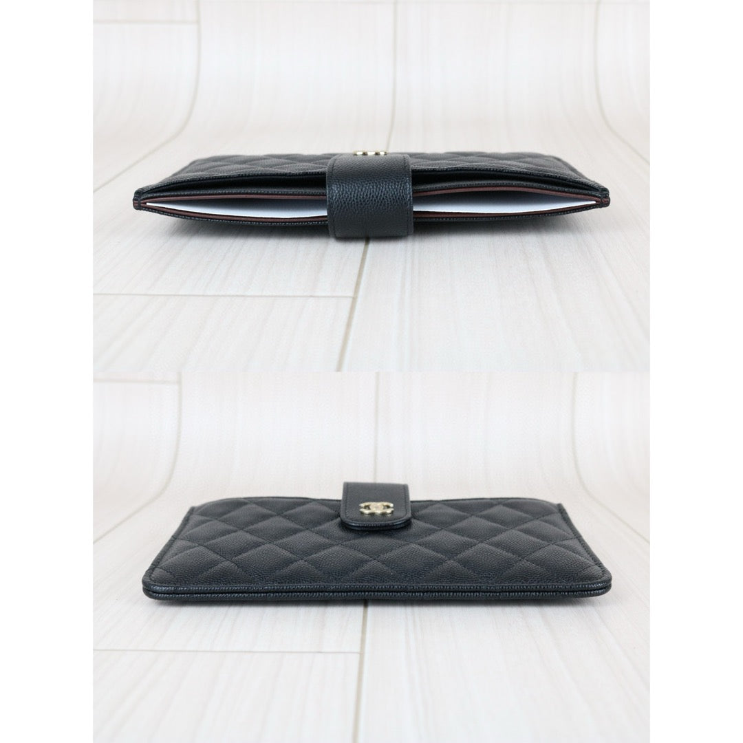 Very Good ( Rank A)｜Chanel Caviar Skin Black  Long Wallet Made In 2019Year ｜X25050601