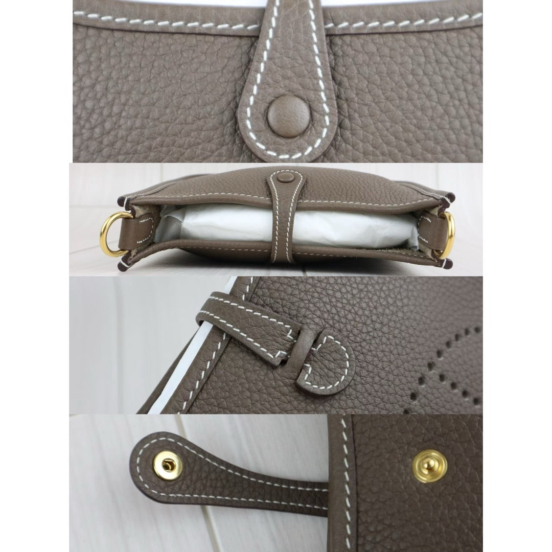 Very Good ( Rank A)｜ HERMES Mini Evelyn 16 Shoulder Bag  Etoupe Gray D Stamp Made In 2019 Year｜W25082901