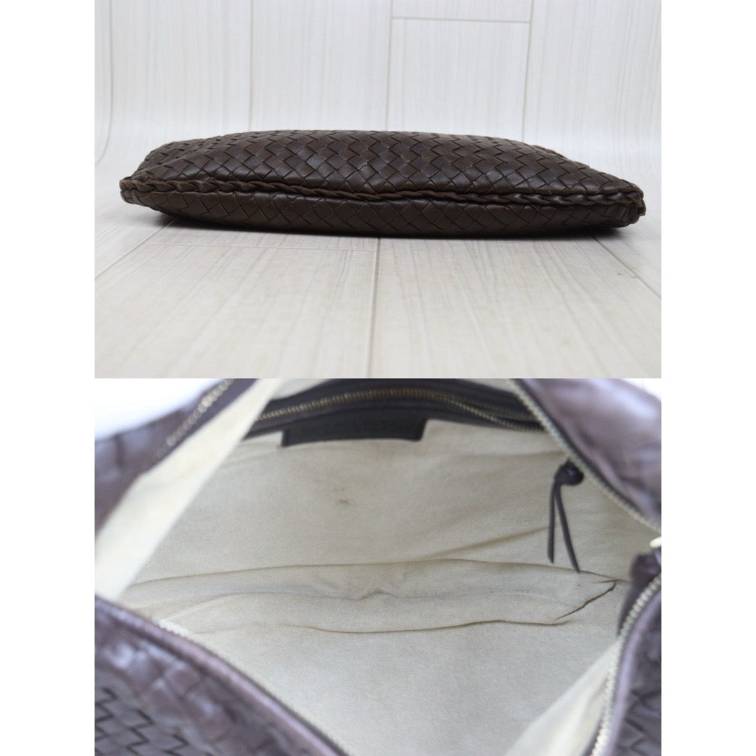 Good ( Rank AB)｜ Bottega Veneta Lamb Skin Braid Shoulder Bag Brown｜W25121609