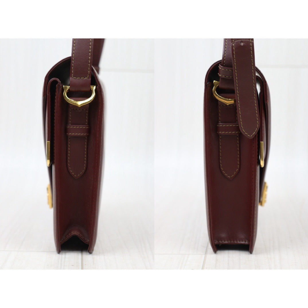 Rank A ｜ Cartier Trinity Bordeaux Leather  Shoulder Bag｜24060318