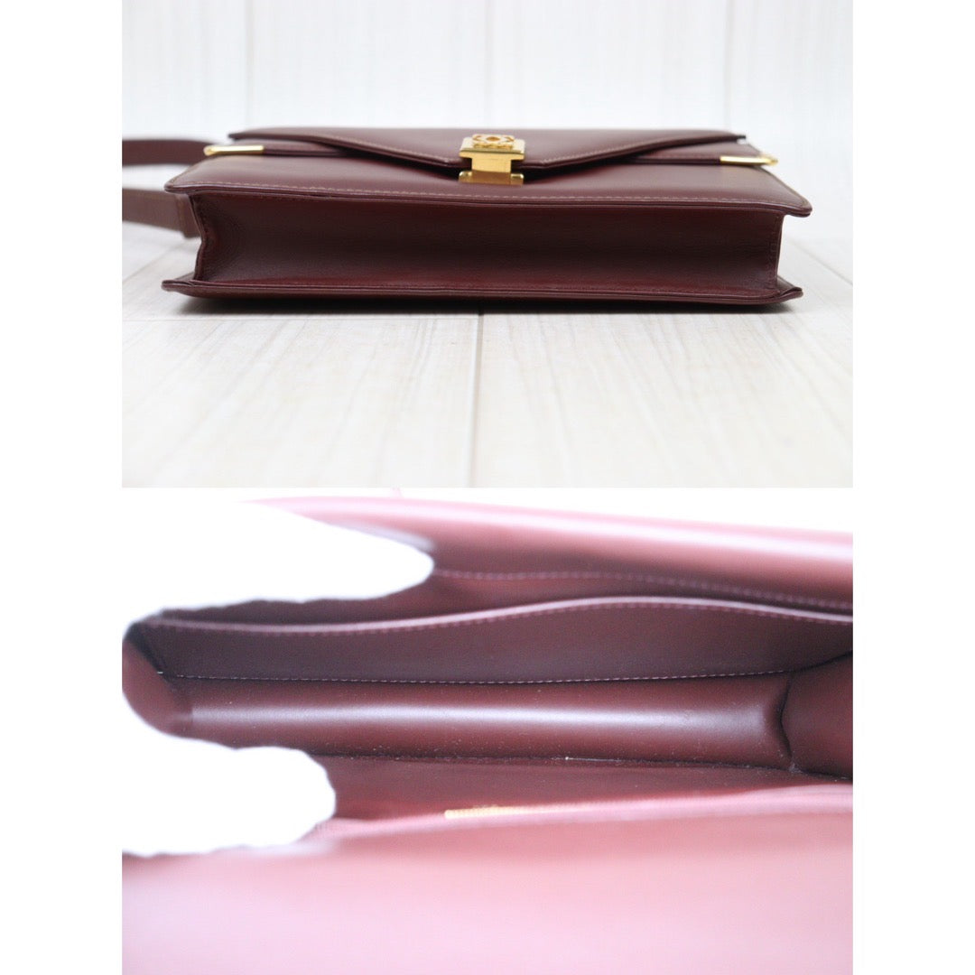 Rank A ｜ Cartier Trinity Bordeaux Leather  Shoulder Bag｜24060318