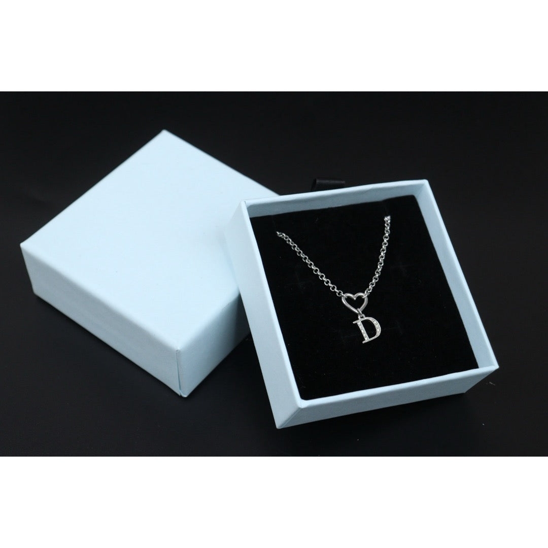 Very Good ( Rank A) ｜ Dior  Heart＆D Necklace Silver Plated ｜V25071011