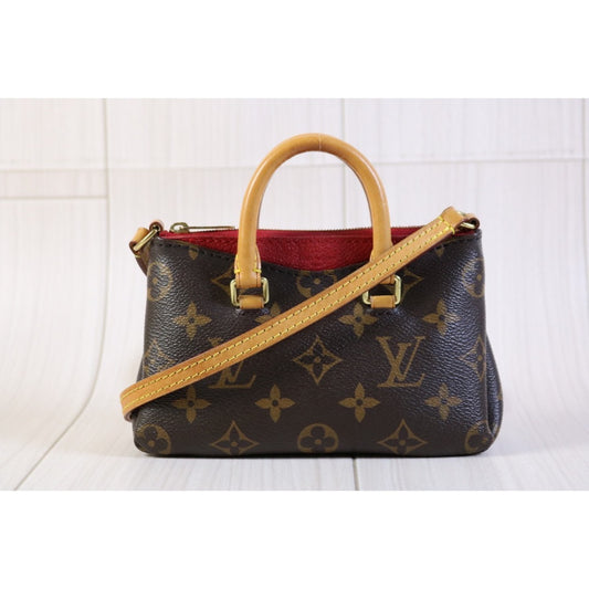 Rank AB ｜LV Monogram Pallas Nano Handbag With Shoulder Bag｜S24040401