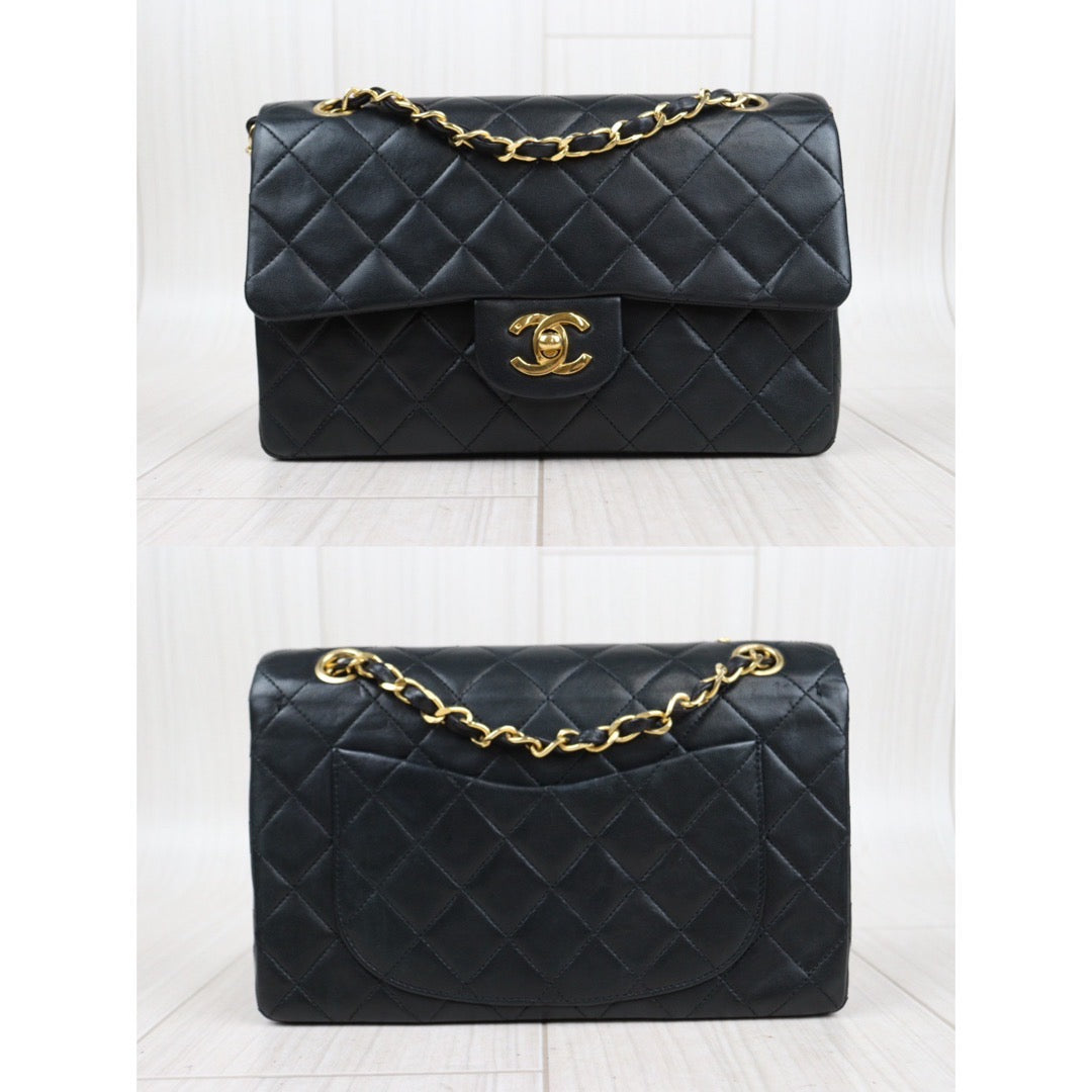 Rank AB ｜ CHANEL Matrasse Double Flap 23 Shoulder Bag Black  Made In 1986-1988 Year｜23122401