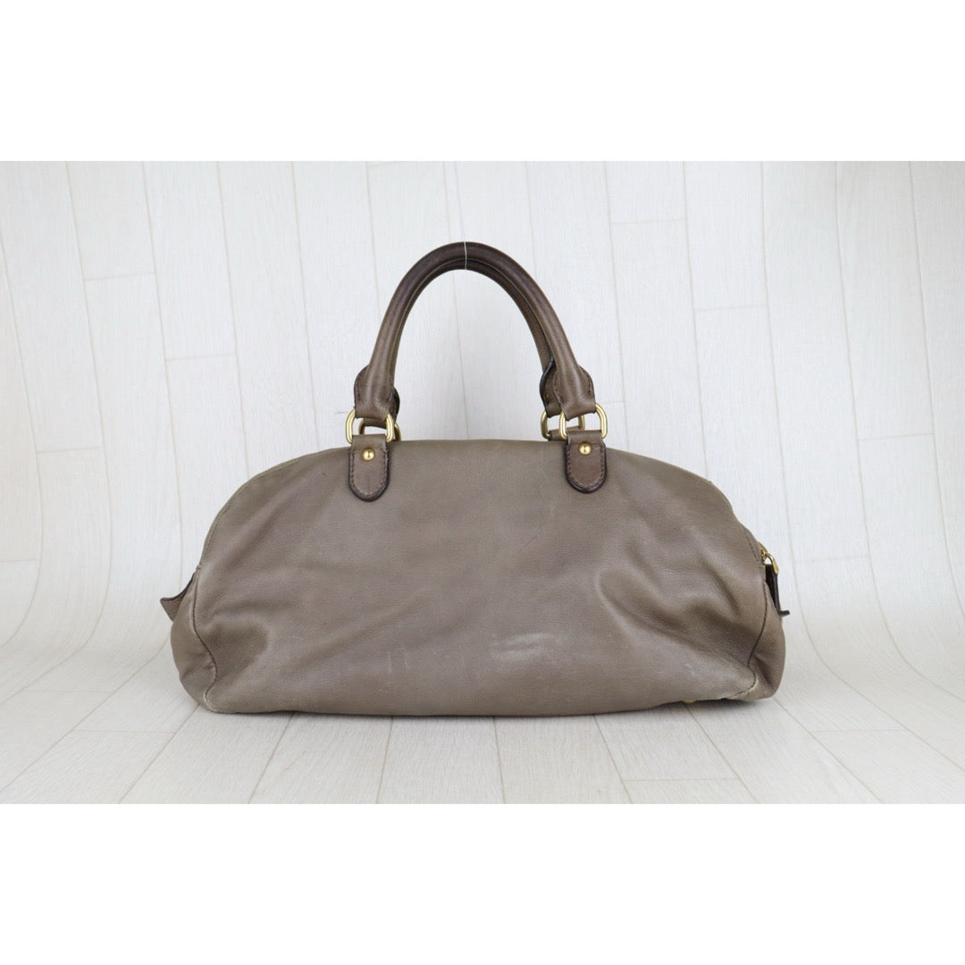 Fair ( Rank B)｜MiuMiu Calf Skin Handbag Shoulder Bag Grey Brown ｜H25063010