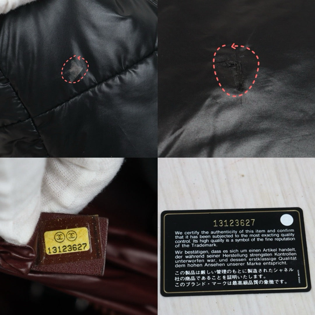 Include Entrupy Certificate of Authenticity｜Good ( Rank AB)｜ CHANEL Down Tote Bag  Black Made in 2009-2010Year ｜V25100717