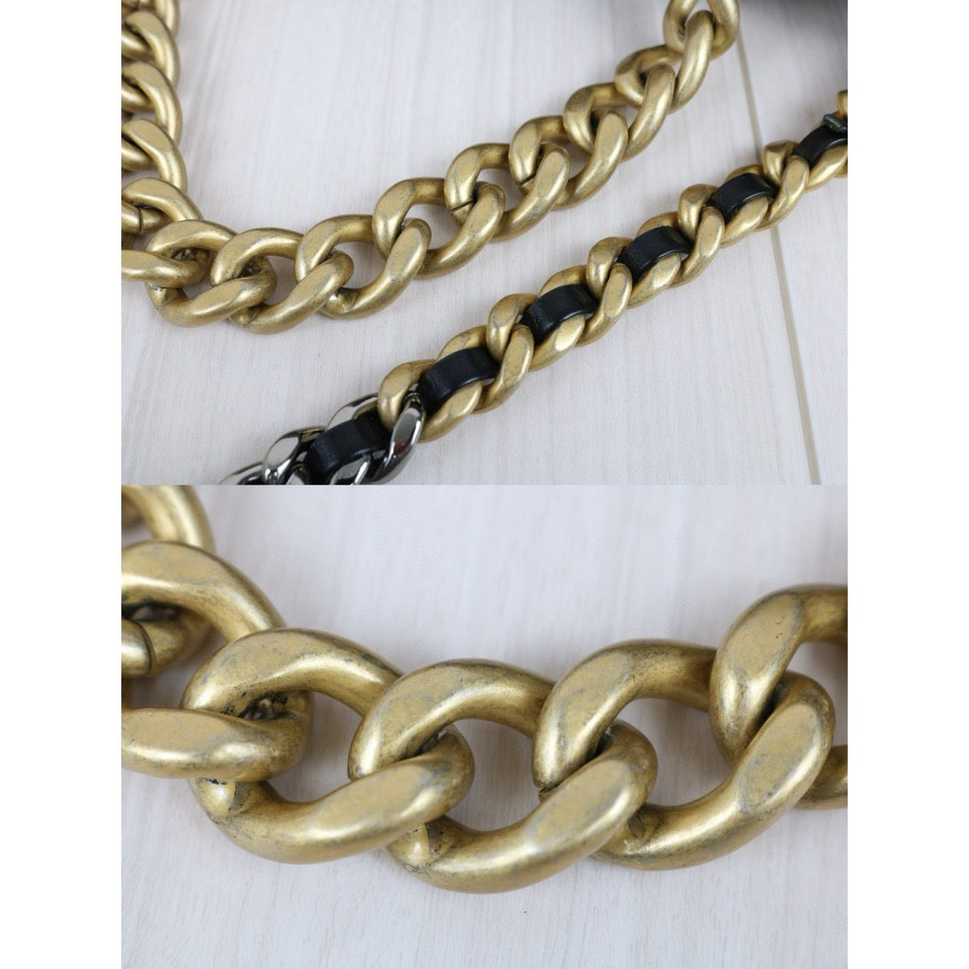 Very Good ( Rank A) ｜ CHANEL Lamb Skin Chain Single Flap 19 Maxi Shoulder Bag Black Made in 2020-2021Year｜ B25012203