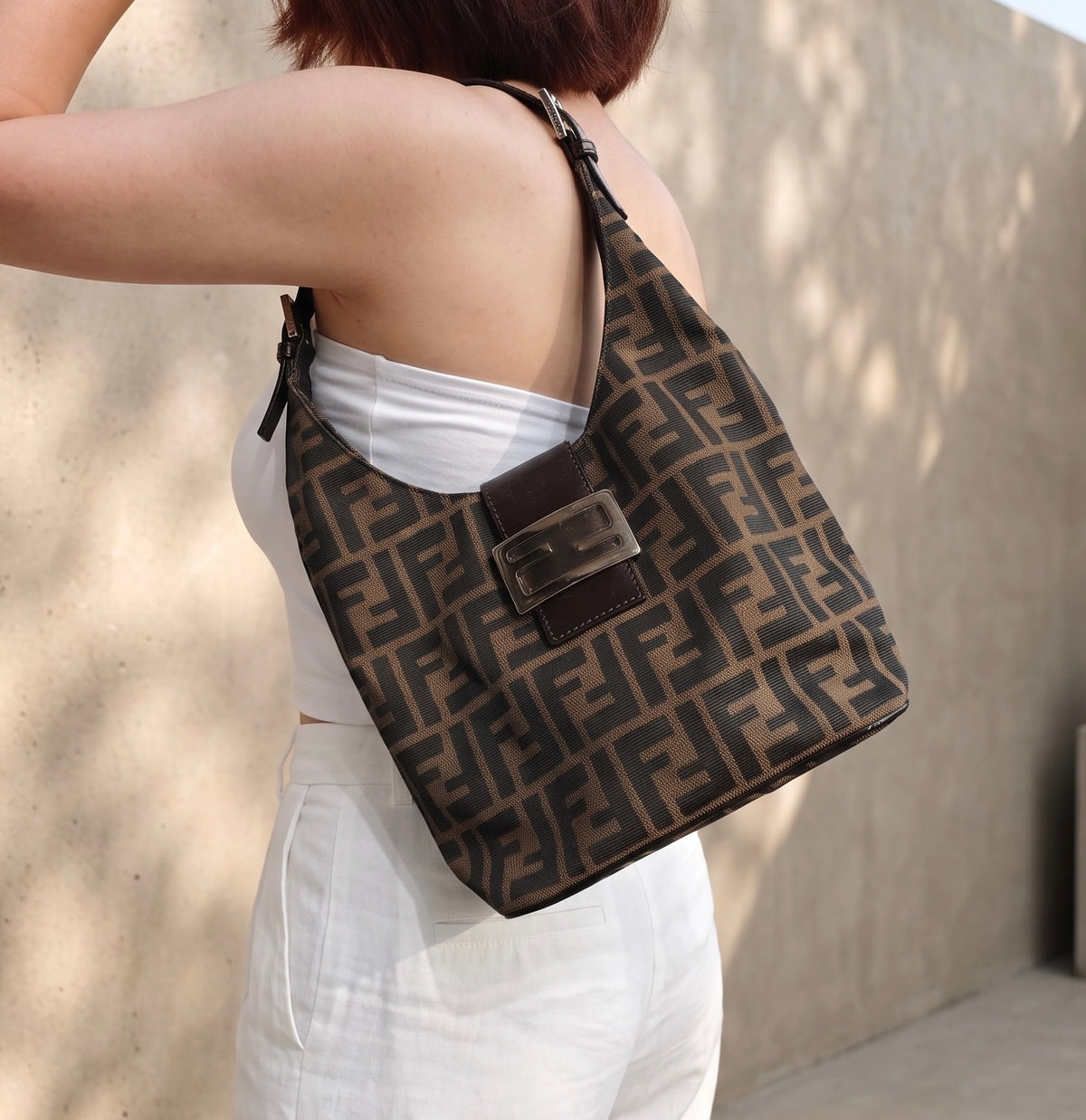 Include Entrupy Certificate of Authenticity｜Good ( Rank AB)｜ FENDI Mamma French Fries Charm Shoulder Bag  ｜26080620
