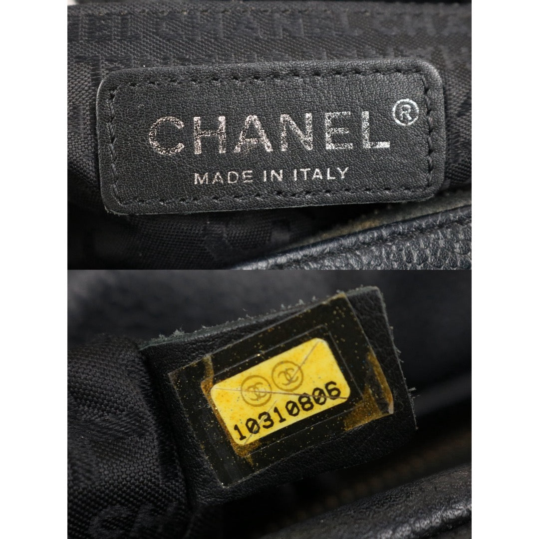 Include Entrupy Certificate of Authenticity｜Good ( Rank AB)｜ CHANEL  Calf Leather Square Quilt Boston  Shoulder Bag Black Made In 2005～2006Year｜S26060203