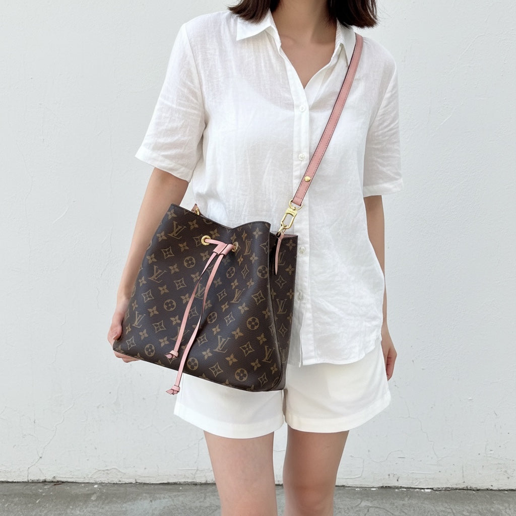 Include Entrupy Certificate of Authenticity｜Very Good ( Rank A)｜ Louis Vuitton Monogram Neo Noe Shoulder Bag Pink IC Chips Model｜S26041202