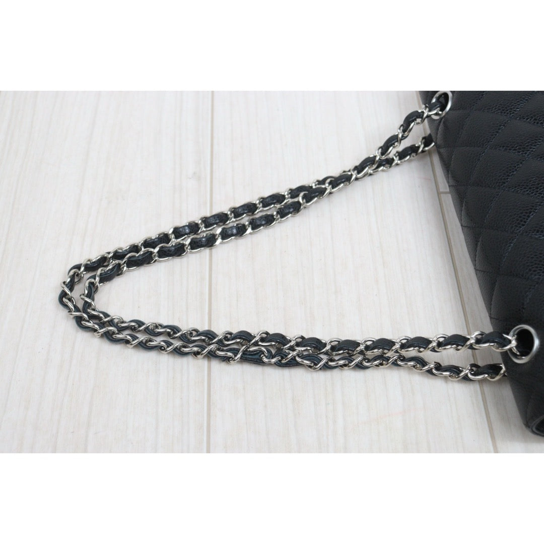 Include Entrupy Certificate of Authenticity｜Very Good ( Rank A)｜ CHANEL Caviar Skin Matrasse Chain Double Flap 25 Shoulder Bag Black Made In 2019-2020Year  ｜S26080607