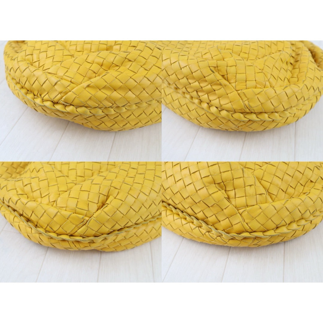 Good ( Rank AB)｜ Bottega Veneta Lamb Skin Braid Hobo Shoulder Bag Yellow｜S25103001