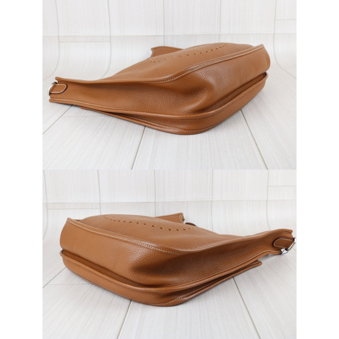 Include Entrupy Certificate of Authenticity｜Good ( Rank AB)｜ HERMES TC Leather Evelyne 33 Shoulder Bag Golden Brown □R Stamp Made In 2014Year｜W26040824