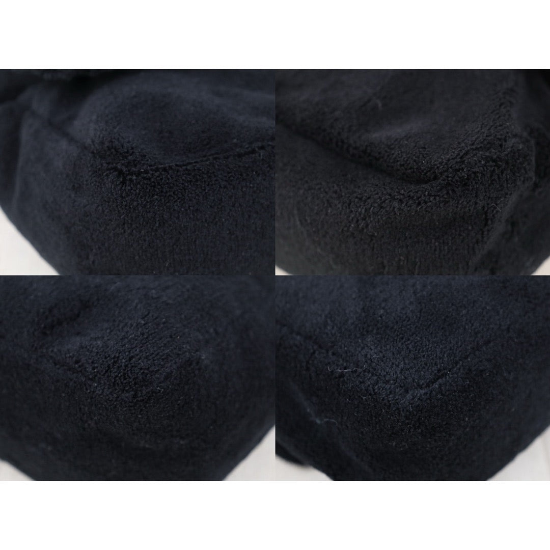 Very Good ( Rank A)｜CHANEL Precision Terry Cloth Flap Shoulder Bag Black VIP Gift｜S26090720