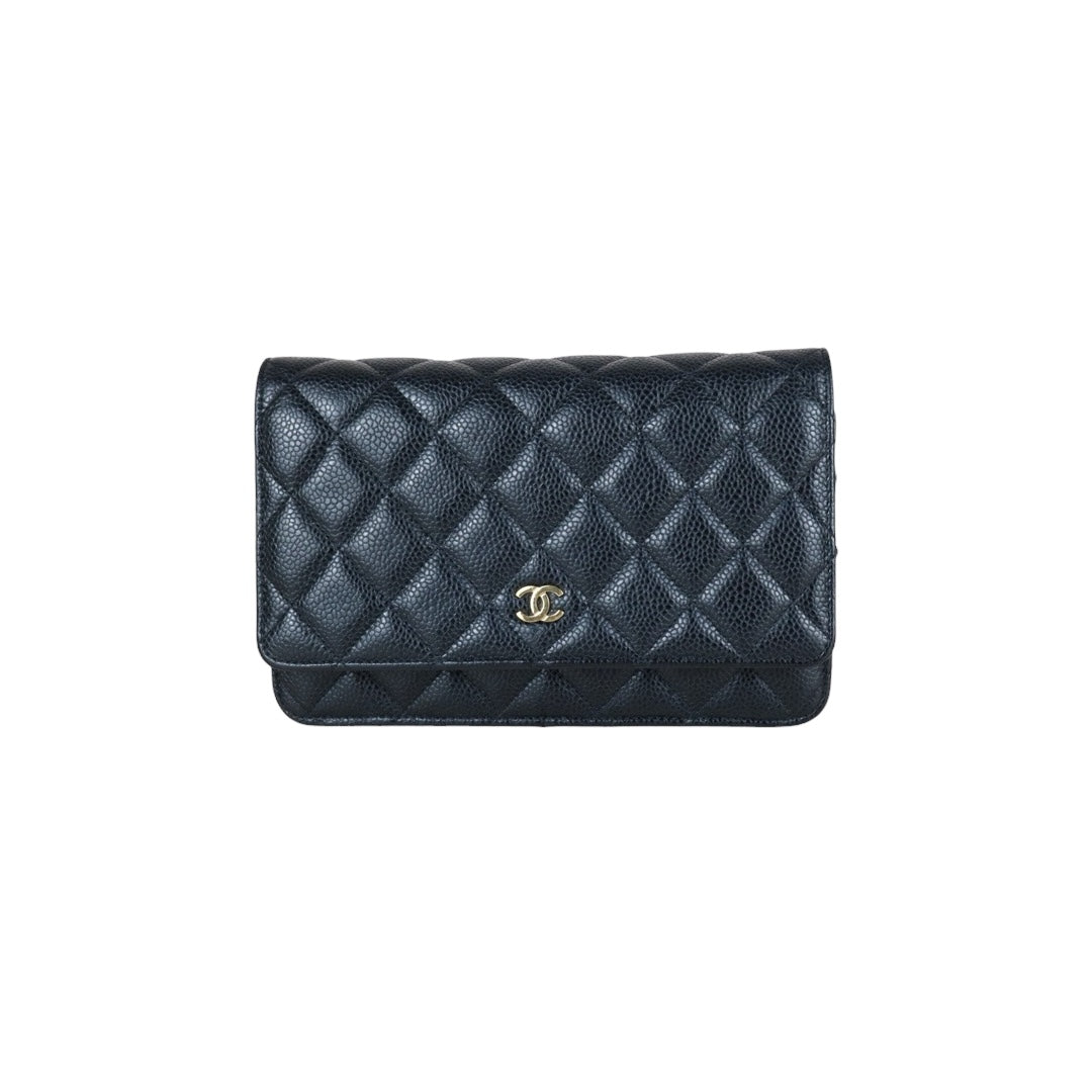 Very Good ( Rank A) ｜Full Set CHANEL Matrasse Chain Caviar Skin WOC19 Shoulder Bag Black Made In 2020Year ｜W25111203