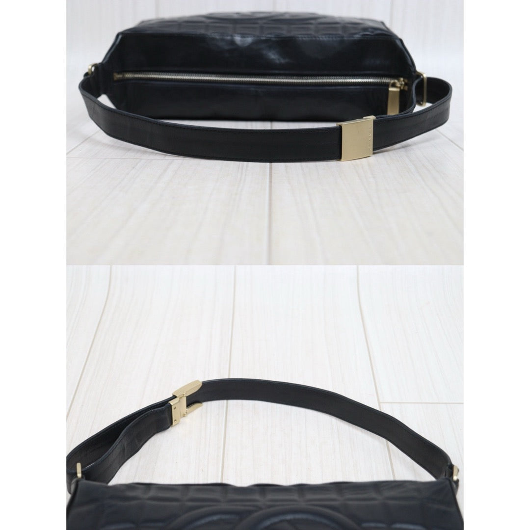 Include Entrupy Certificate of Authenticity｜Good ( Rank AB)｜CHANEL Choco Bar Lambskin Black Shoulder Bag  Made In 2003～2004Year｜26022610