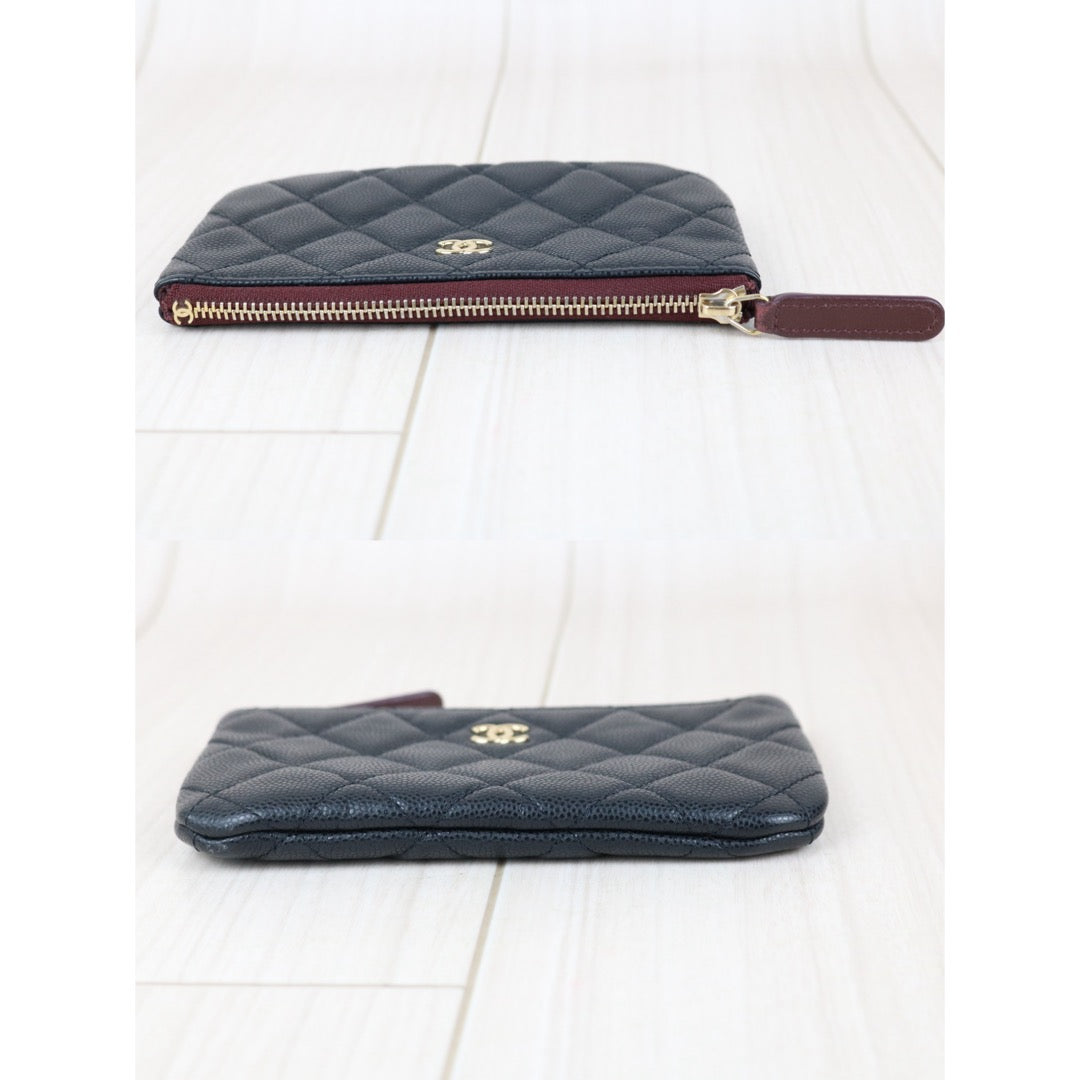 Include Entrupy Certificate of Authenticity｜Good ( Rank AB)｜ CHANEL Caviar Skin  Klassische Pochette Mit Reissverschluss  PM Black Made In 2020Year ｜X26092107