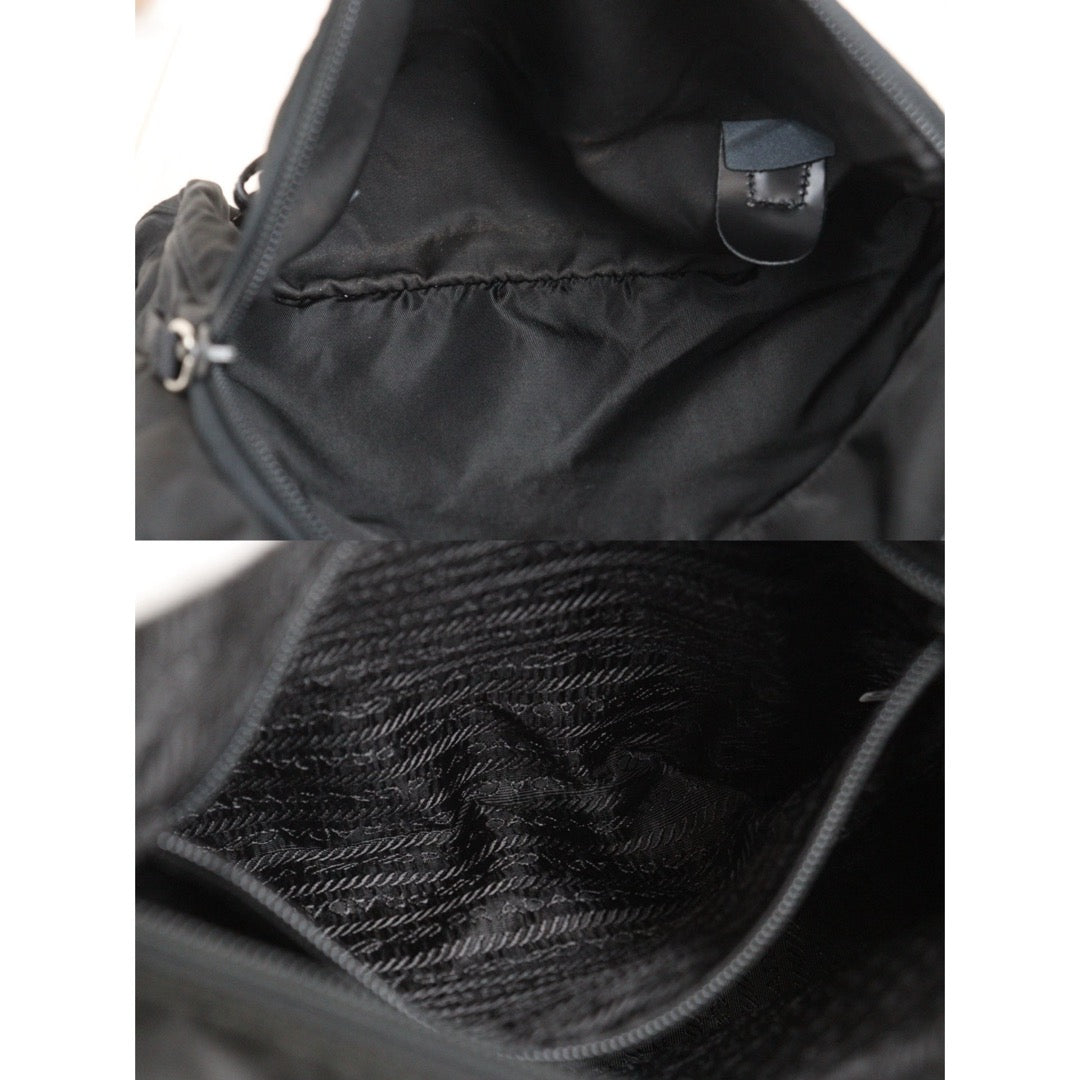 Good ( Rank AB) ｜Prada  Nylon ShoulderBag MM Black Silver Hardware｜25090804