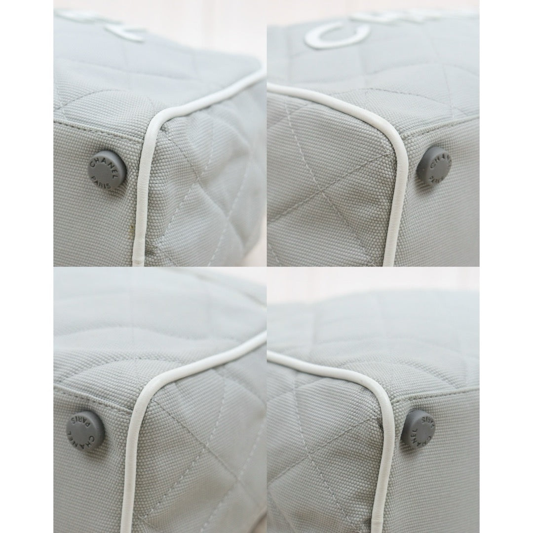 Include Entrupy Certificate of Authenticity｜Good ( Rank AB) ｜CHANEL Vintage Sports Line Quilted Canvas Bowling HanBag Made in 2000-2002 Year｜26082601