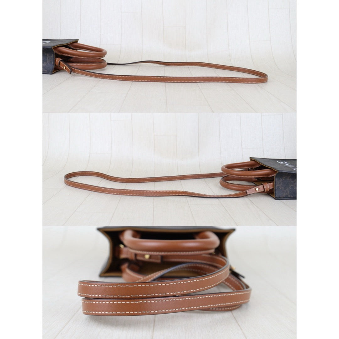 Very Good ( Rank A)｜ CELINE Macadam MINI Tote Bag Shoulder Bag ｜H26013002