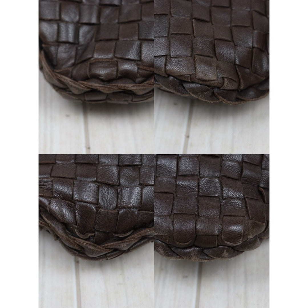 Good ( Rank AB)｜ Bottega Veneta Lamb Skin Braid Shoulder Bag Brown｜W25121609