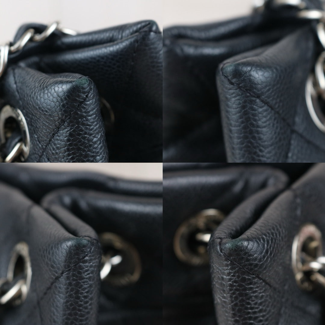 Include Entrupy Certificate of Authenticity｜Good ( Rank AB)｜ CHANEL Matrasse Caviar Skin Black  Chain Tote Bag Made In 2010-2011Year｜X26051805
