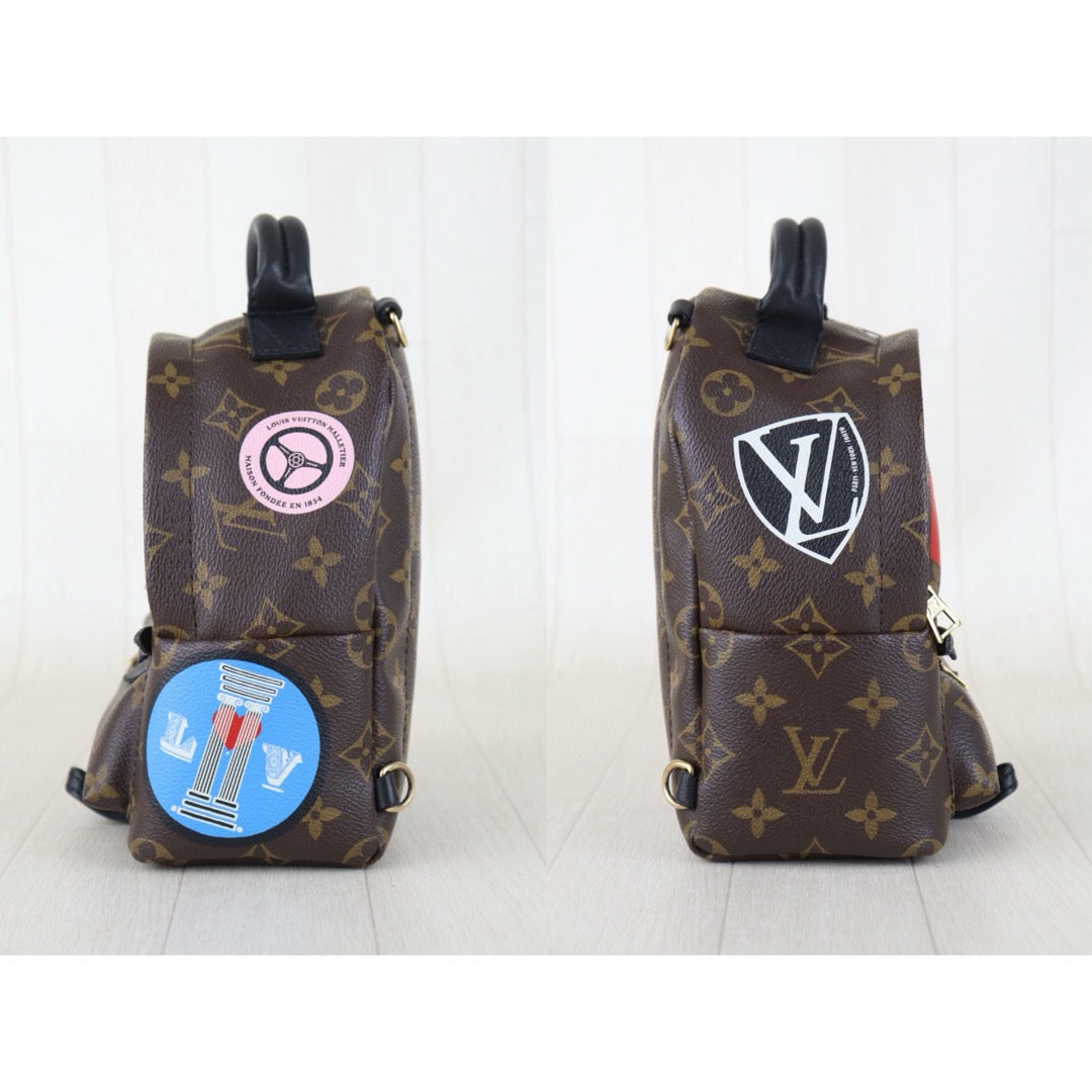 Include Entrupy Certificate of Authenticity｜Good ( Rank AB)｜  Louis Vuitton Monogram Canvas Badge Mini Palm Springs Backpack｜S26090713